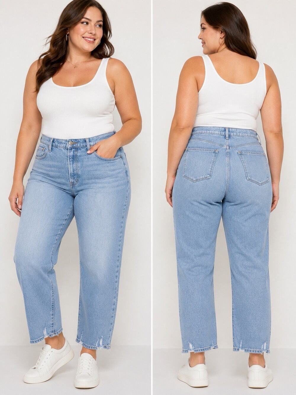 a.n.a Light Blue Straight Leg Women Jeans